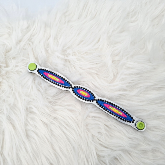 Preview: Armband Hologramm schwarz/blau/neon, 21cm lang